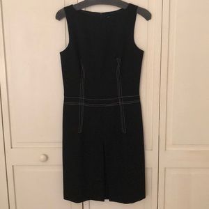 David meister sleeveless black wool dress size 4